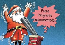 ¡Fuera inmigrante indocumentado! caricatura