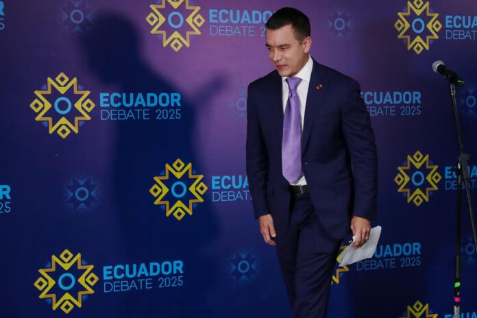 El presidente de Ecuador y candidato a la presidencia, Daniel Noboa