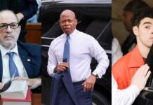 Tribunales de Nueva York juzgarán en 2025 casos de alto perfil, de Mangione a Weinstein Harvey Weinstein (i), el alcalde de Nueva York Eric Adams (c) y Luigi Mangione.