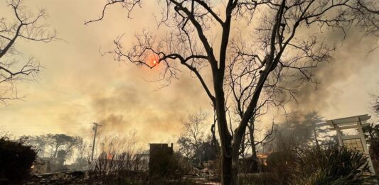 afectada por un incendio este miércoles, en Altadena,