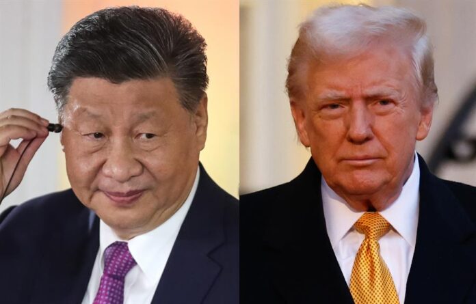 presidente de China, Xi Jinping (i), y al presidente electo de EE.UU., Donald Trump