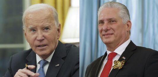presidente de los Estados Unidos Joe Biden (i), y al presidente de Cuba, Miguel Díaz-Canel.