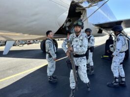 Integrantes de la Guardia Nacional de México (GN) llegan a Ciudad Juárez este martes, (1)