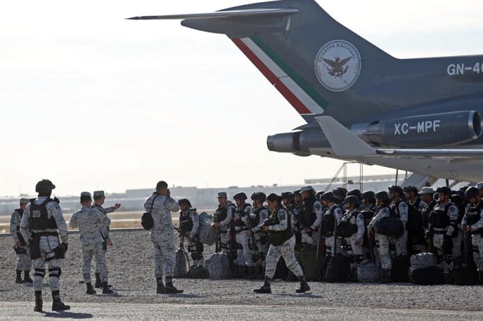 Integrantes de la Guardia Nacional de México (GN) llegan a Ciudad Juárez este martes, (3)
