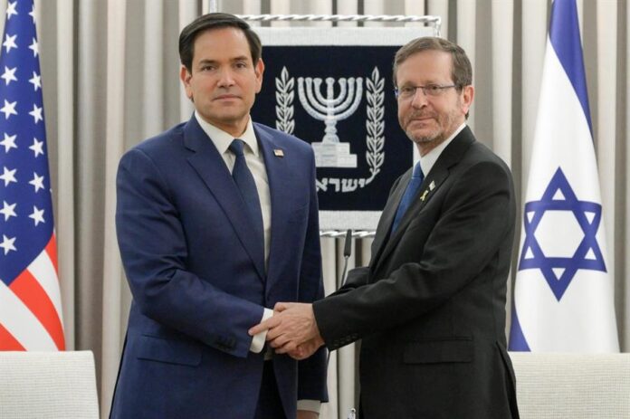Marco Rubio e Isaac Herzog Marco Rubio e Isaac Herzog