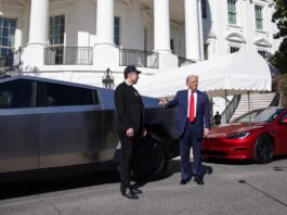 Donald Trump se sube a un Tesla en la Casa Blanca para subrayar su apoyo a Elon Musk Donald Trump se sube a un Tesla (2)