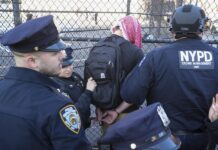 policia de Nueva York en protesta