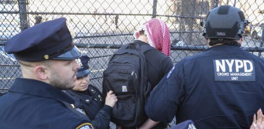 policia de Nueva York en protesta