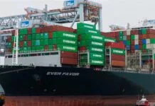 buque portacontenedores Ever Favor en la terminal Conley de Boston