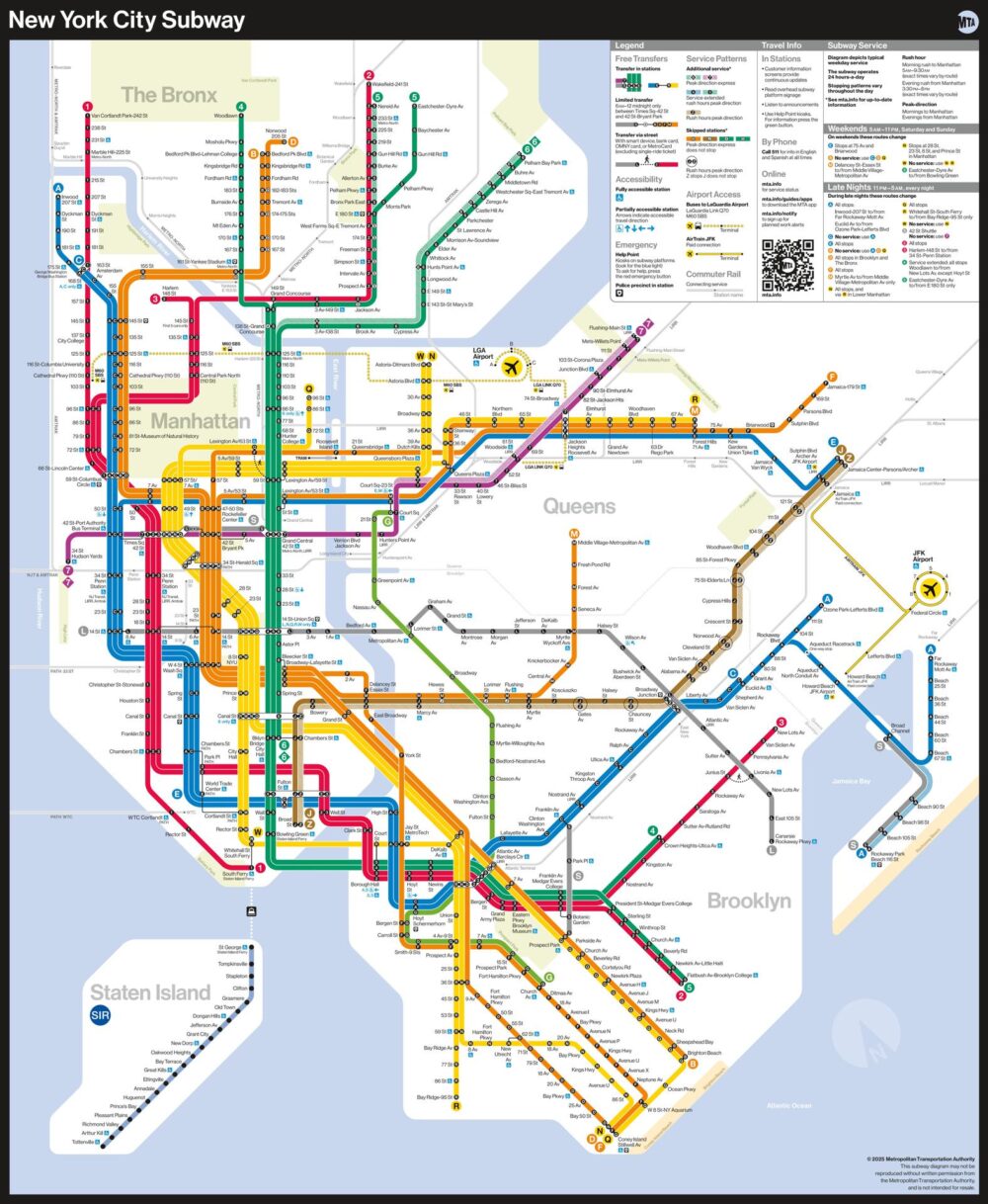 El metro de Nueva York cuenta con un nuevo mapa 'oficial' tras 45 años