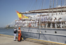 El Juan Sebastián Elcano sale de Santo Domingo con la princesa Leonor rumbo a Nueva York