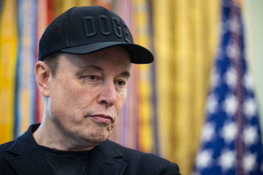 US President Trump, Elon Musk attend press conference in the White House's Oval Office