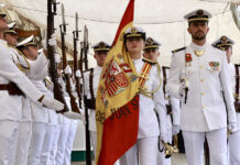 La princesa Leonor, abanderada en la jura de bandera que hoy vivió el Elcano en Nueva York