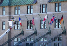 banderas de los países de los ministros de Exteriores del G7