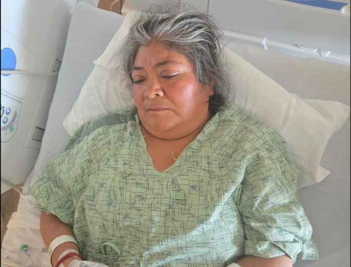 inmigrante identificada como Matilde durante su hospitalización