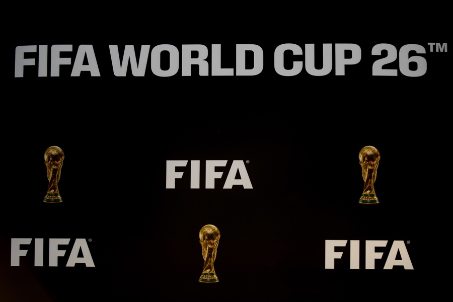 logotipo de la FIFA durante el lanzamiento de la marca oficial de la Copa Mundial de la FIFA 2026