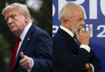 Lula califica de "medida arbitraria" las sanciones de EE.UU. a los jueces del Supremo Donald Trump (i), y el presidente de Brasil, Luiz Inácio Lula da Silva.