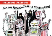 Sí a los robotaxis, no a los humanos caricatura