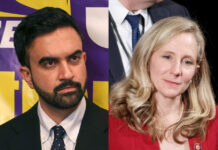 Zohran Mamdani (i) y la representante demócrata Abigail Spanberger