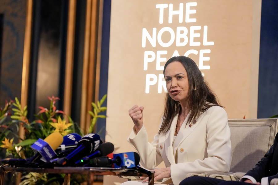 2025 Nobel Peace Prize laureate Maria Corina Machado arrives in Norway