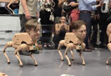 Perros robóticos con rostros de Musk, Bezos y Picasso acaparan la atención en Art Basel