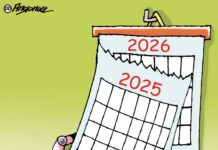 "Se va el 2025" caricatura