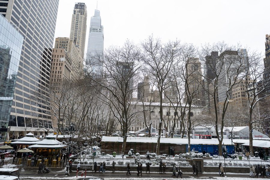 Muñecos de nieve en Bryant Park