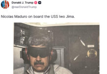 Donald Trump publica una foto de Maduro esposado y con los ojos tapados