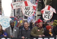 People march in 'No war, no kings, no ICE' protest in New York