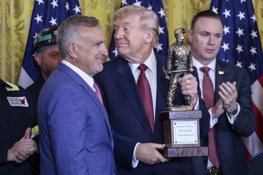 US President Donald J. Trump delivers remarks during the Champion of Coal Event