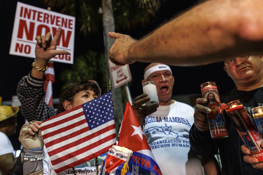 Vigil for Cuban nationals killed in a speedboat after being intercepted by Cuban officials