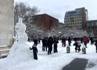 La ventisca histórica en Nueva York da paso a una batalla campal de bolas de nieve
