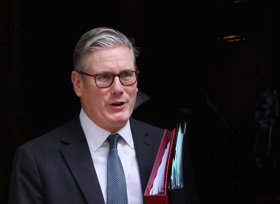 British Prime Minister Keir Starmer leaves for Prime Minister's Questions