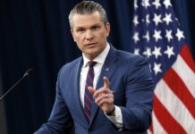 US Secretary of Defence Pete Hegseth attends Press Briefing at Pentagon
