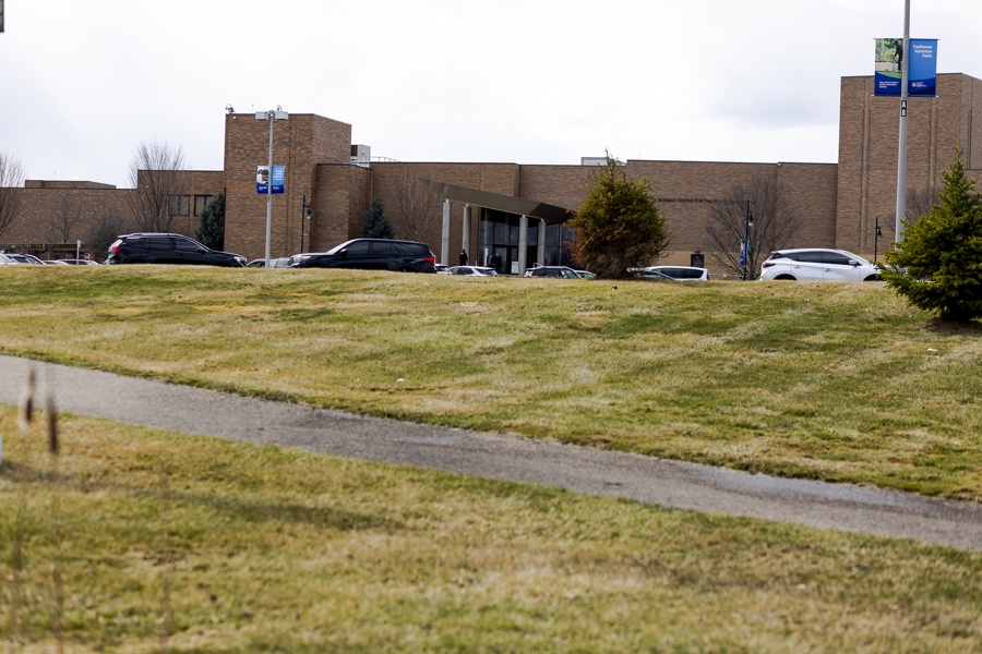 Police respond to a shooting at the Temple Israel in West Bloomfield, Michigan