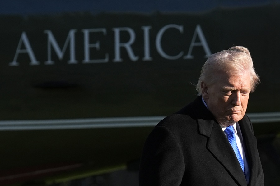 US President Donald Trump returns to the White House from Memphis Donald Trump