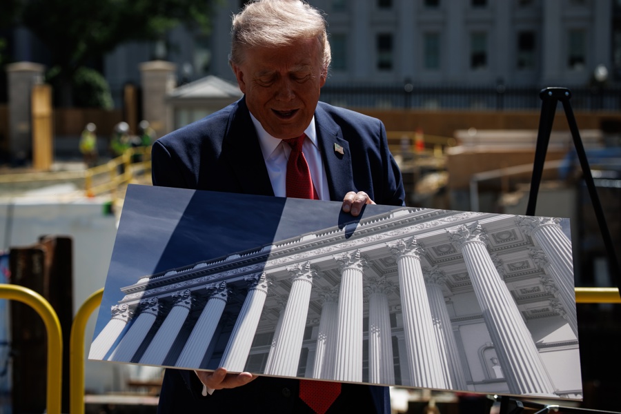 US President Trump speaks about new East Wing Trump
