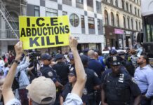 Protest in New York against ICE detainments at immigration courts