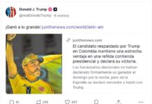 Trump tras la victoria de De la Espriella: "Él gano, ¡grande!"