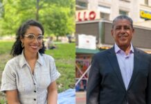 Darializa Ávila Chevalier y el demócrata Adriano Espaillat.