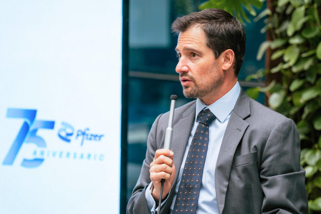 Director general de Pfizer México, Juan Luis Morell, hablando en Ciudad de México (México). EFE/ Pfizer /SOLO USO EDITORIAL/NO VENTAS/ SOLO DISPONIBLE PARA ILUSTRAR LA NOTICIA QUE ACOMPAÑA (CRÉDITO OBLIGATORIO)