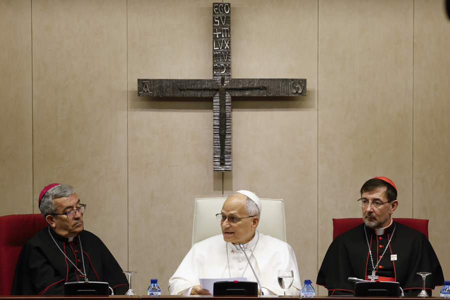 Encuentro del papa con los obispos en la Conferencia Episcopal Española (CEE). Encuentro del papa con los obispos en la Conferencia Episcopal Española (CEE).