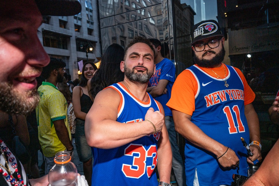 Fans watch Knicks vs Spurs NBA finals game in New York City