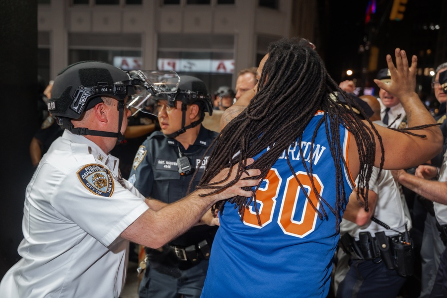 Knicks fans gather to watch the team play in Game 4 of NBA Finals