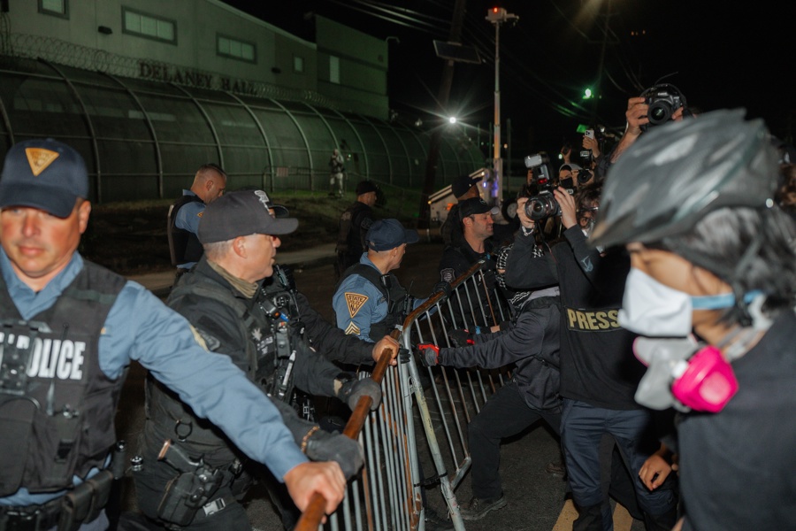 New Jersey police clear protesters at detention facility amid inmate hunger strike