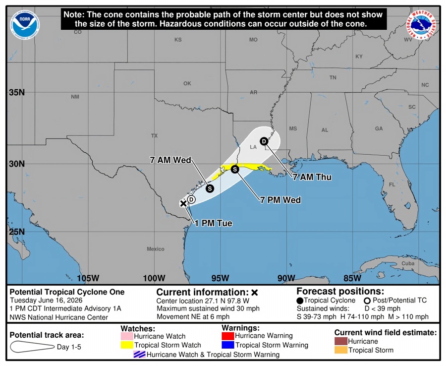 EEUU prevé la primera tormenta tropical del Atlántico en Texas con inundaciones EEUU prevé la primera tormenta tropical del Atlántico en Texas con inundaciones