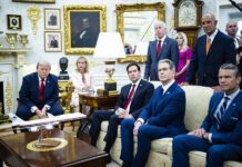 US President Donald Trump meets with Iraqi PM Ali al-Zaidi at the White House