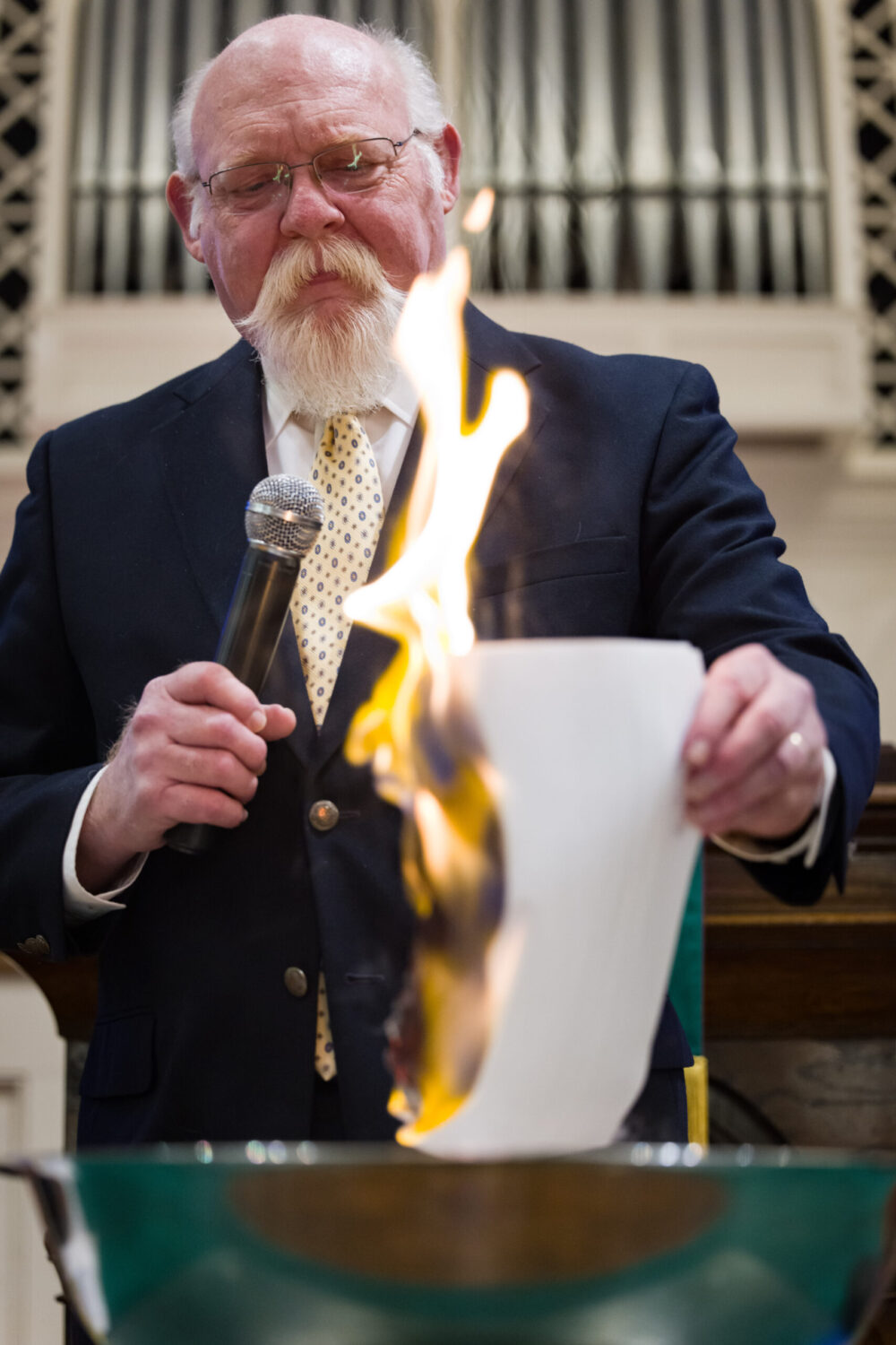 Trinity Moravian Church Debt Burning