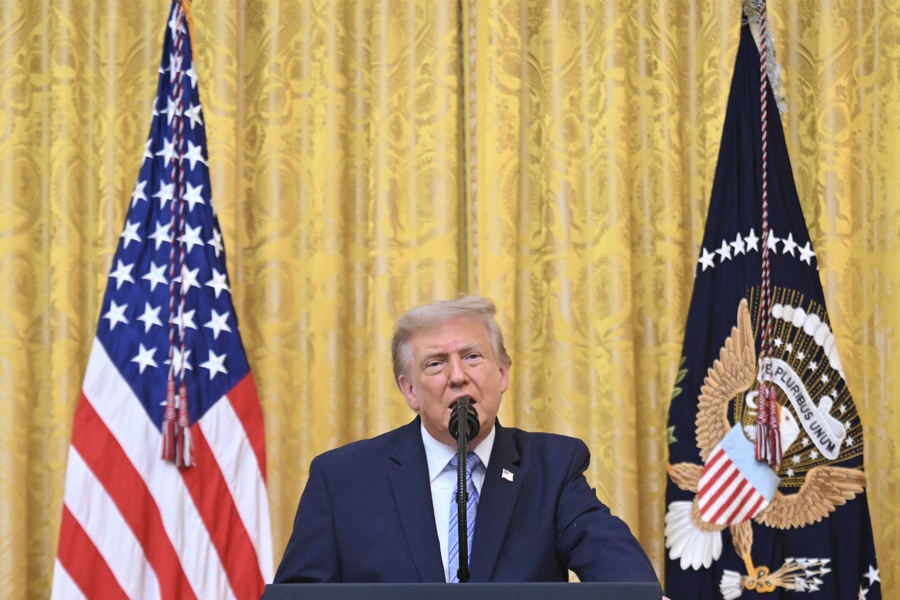 US President Donald Trump delivers address to the nation Trump
