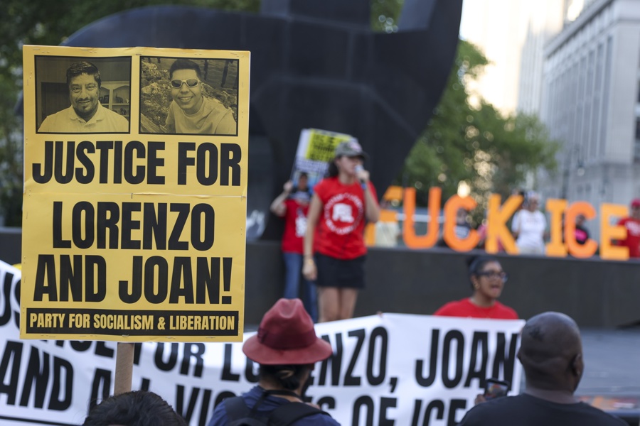 'ICE Out: Justice for Lorenzo and Joan' protest at Foley Square 'ICE Out: Justice for Lorenzo and Joan' protest at Foley Square